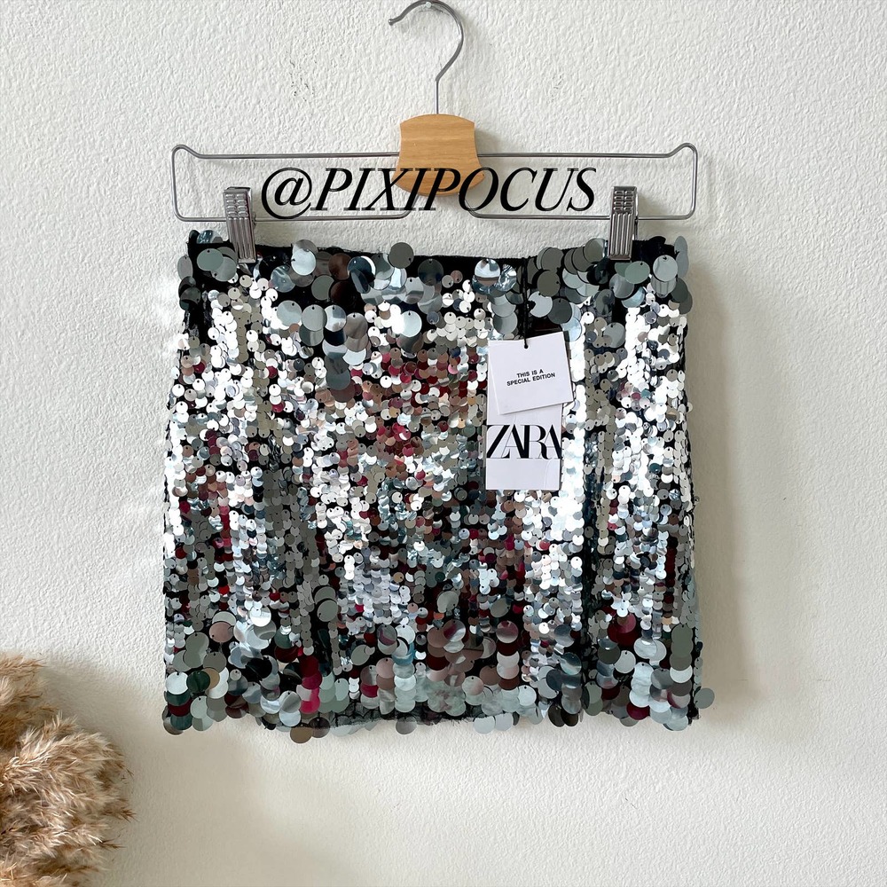 ZARA [ 2 PIECES ] LIMITED EDITION SEQUIN SKIRT SET - Picture 14 of 15